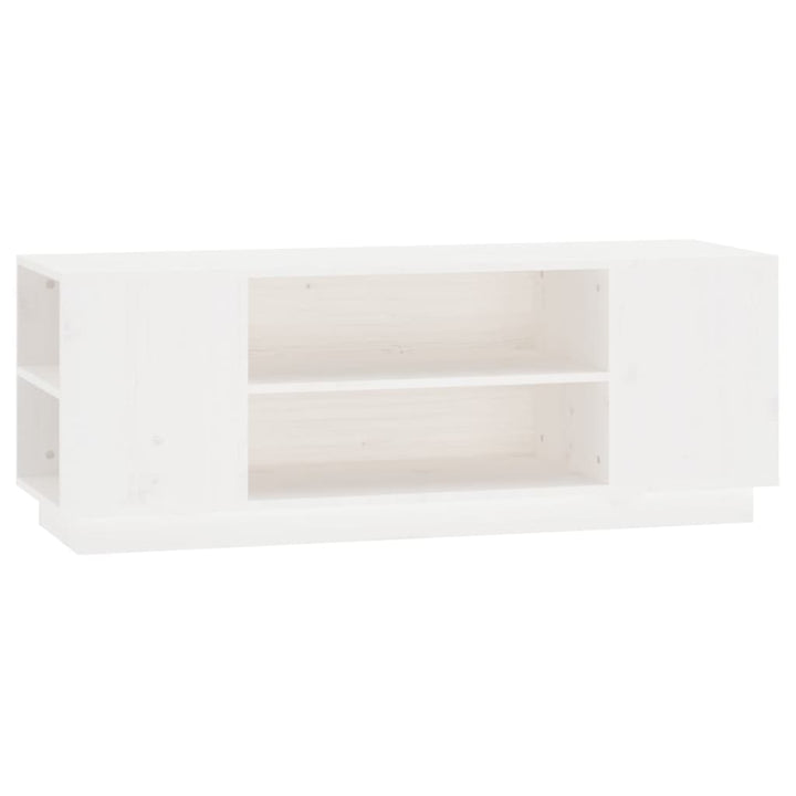 tv-bord 110x35x40,5 cm massivt fyrretræ hvid