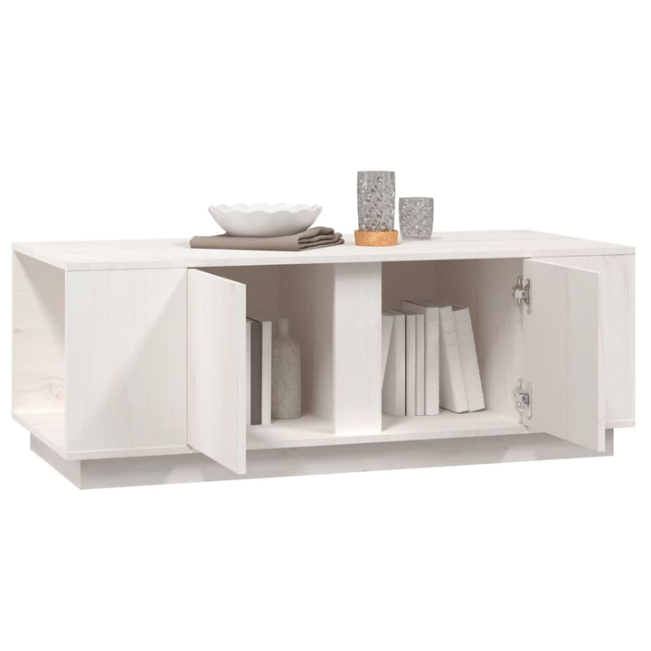 sofabord 110x50x40 cm massivt fyrretræ hvid