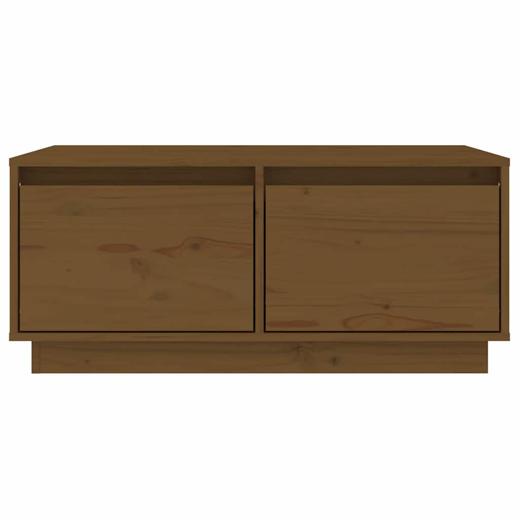 sofabord 80x50x35 cm massivt fyrretræ gyldenbrun