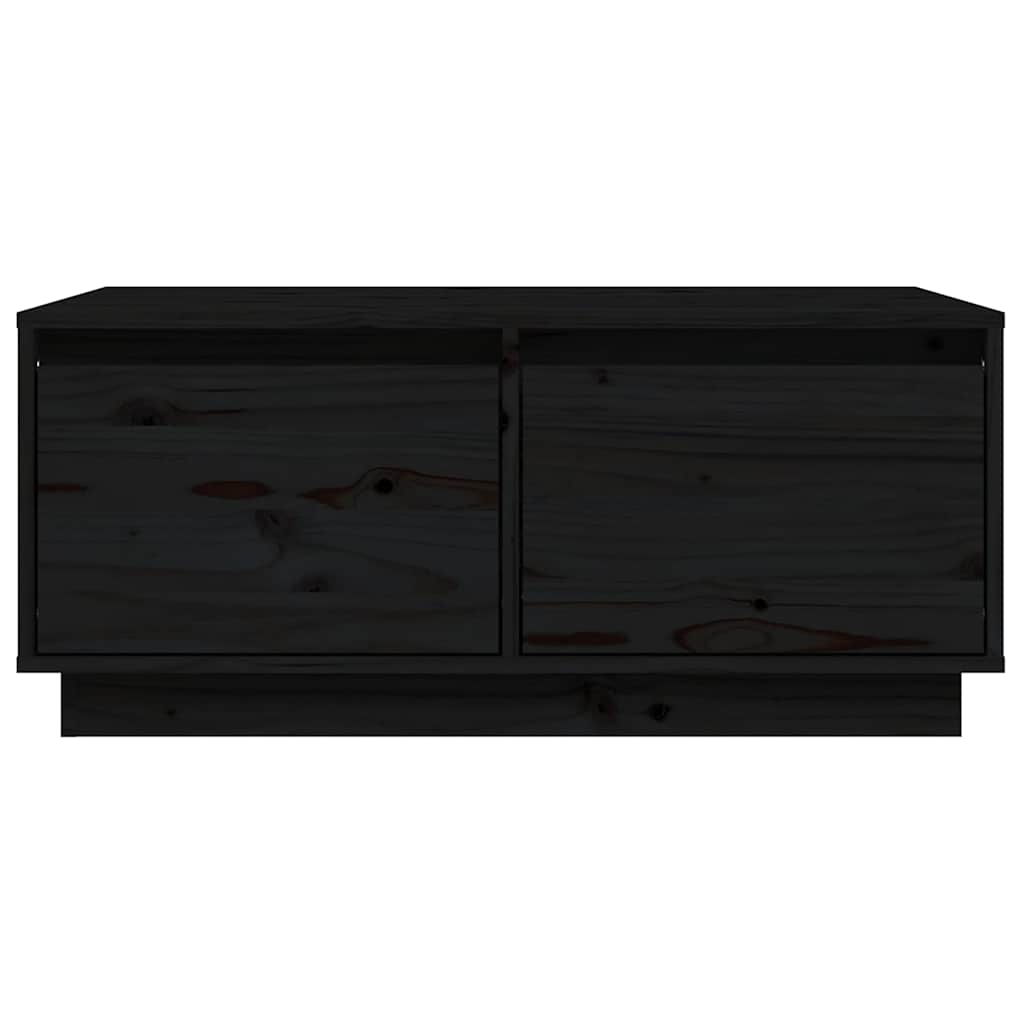 sofabord 80x50x35 cm massivt fyrretræ sort