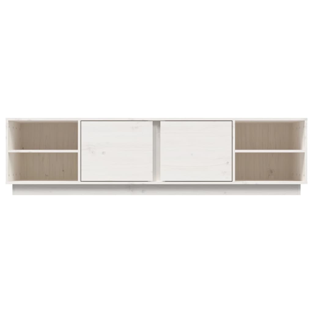 tv-bord 156x40x40 cm massivt fyrretræ hvid