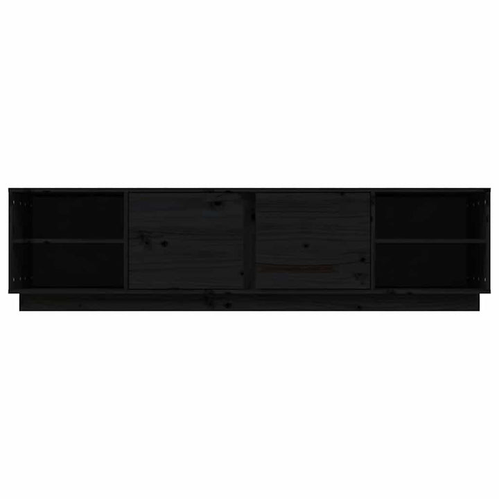 tv-bord 156x40x40 cm massivt fyrretræ sort