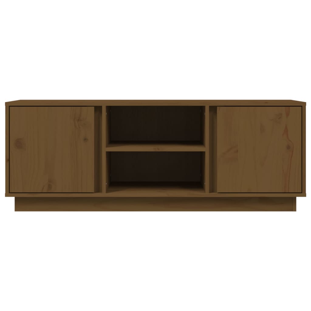 tv-bord 110x35x40,5 cm massivt fyrretræ gyldenbrun