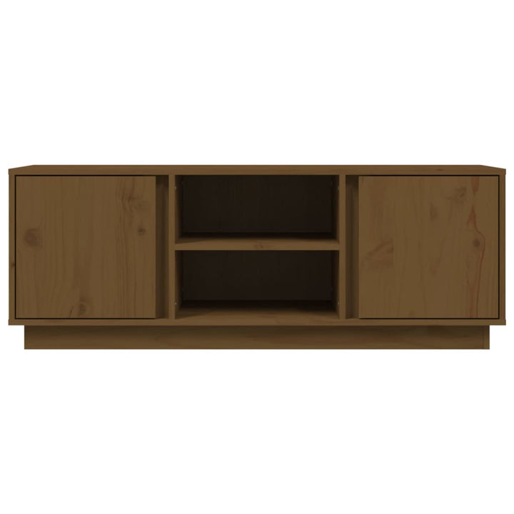 tv-bord 110x35x40,5 cm massivt fyrretræ gyldenbrun