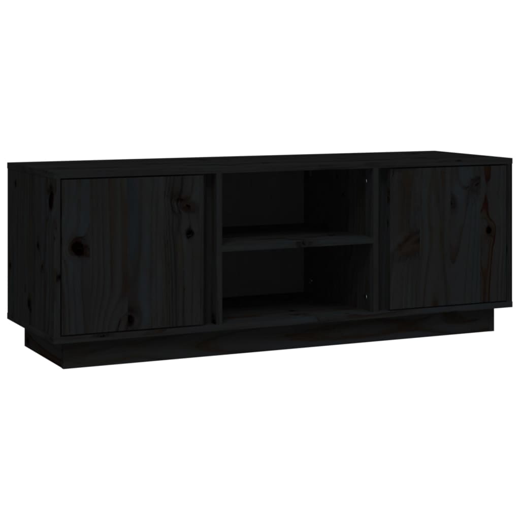 tv-bord 110x35x40,5 cm massivt fyrretræ sort