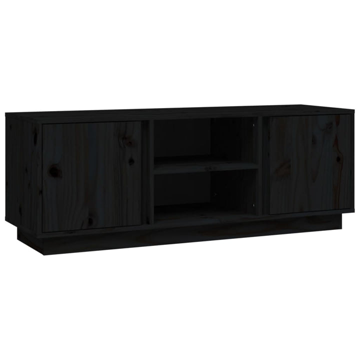 tv-bord 110x35x40,5 cm massivt fyrretræ sort