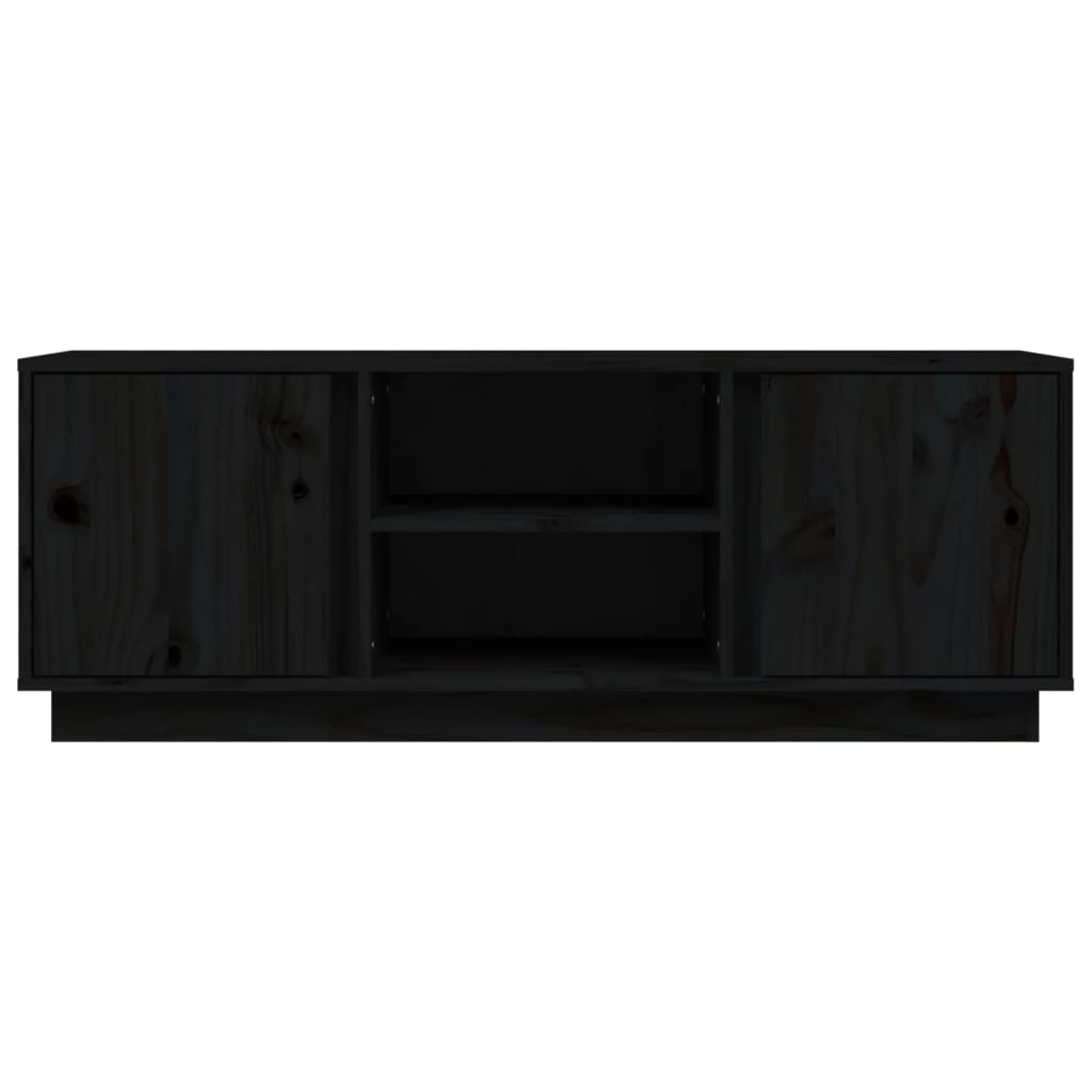 tv-bord 110x35x40,5 cm massivt fyrretræ sort
