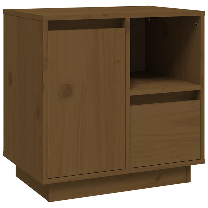 sengebord 50x34x50 cm massivt fyrretræ gyldenbrun