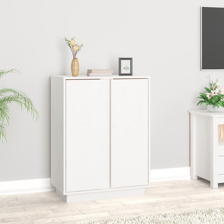 skænk 60x35x80 cm massivt fyrretræ hvid