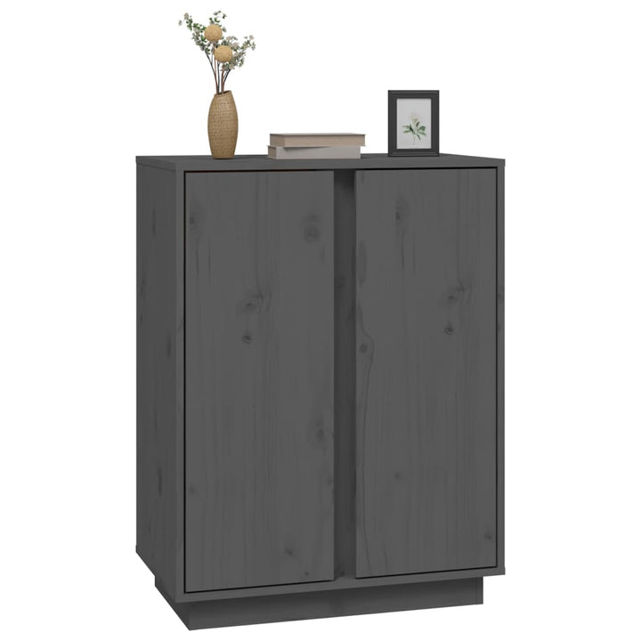 skænk 60x35x80 cm massivt fyrretræ grå