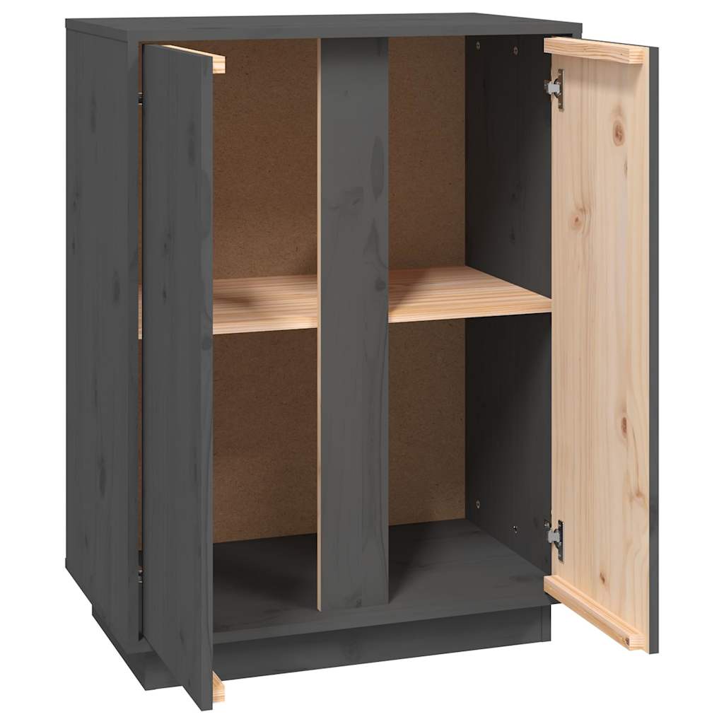 skænk 60x35x80 cm massivt fyrretræ grå