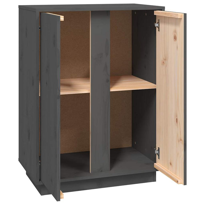 skænk 60x35x80 cm massivt fyrretræ grå