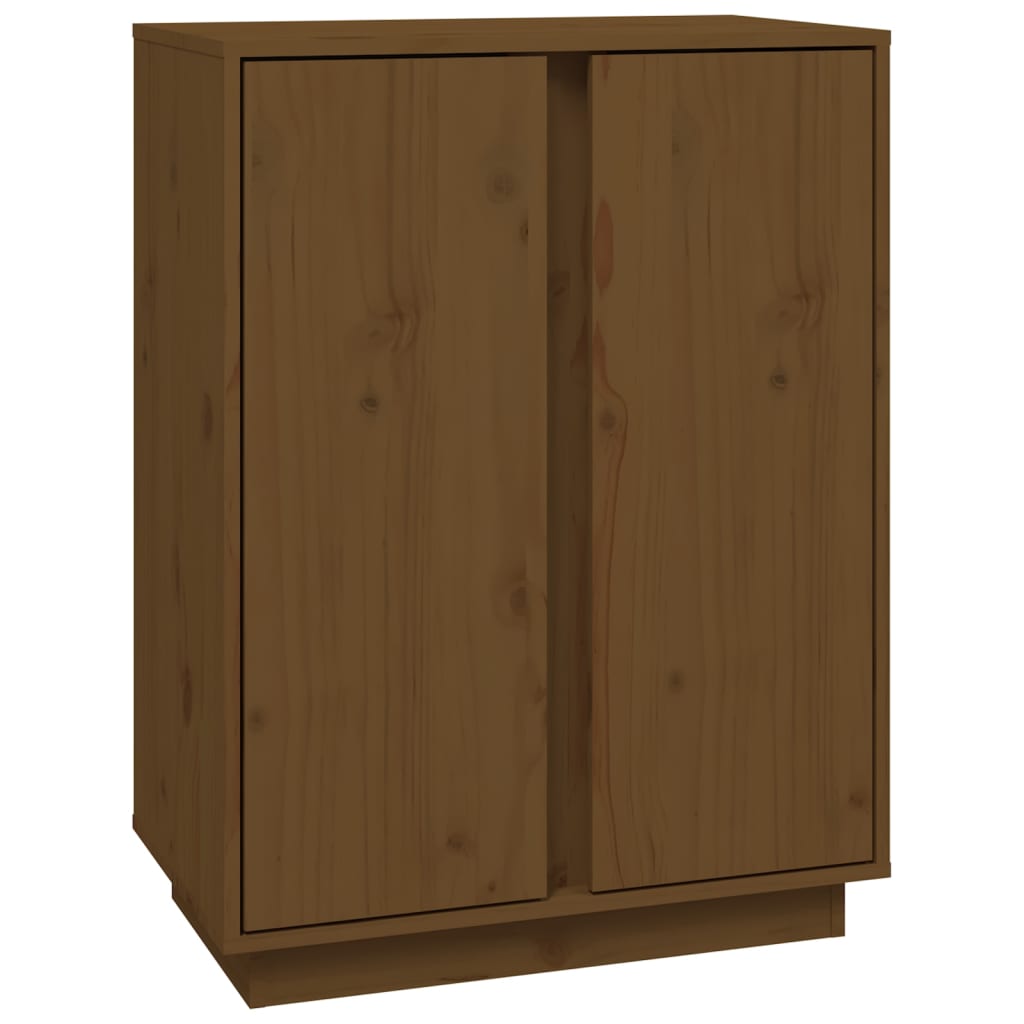 skænk 60x35x80 cm massivt fyrretræ gyldenbrun