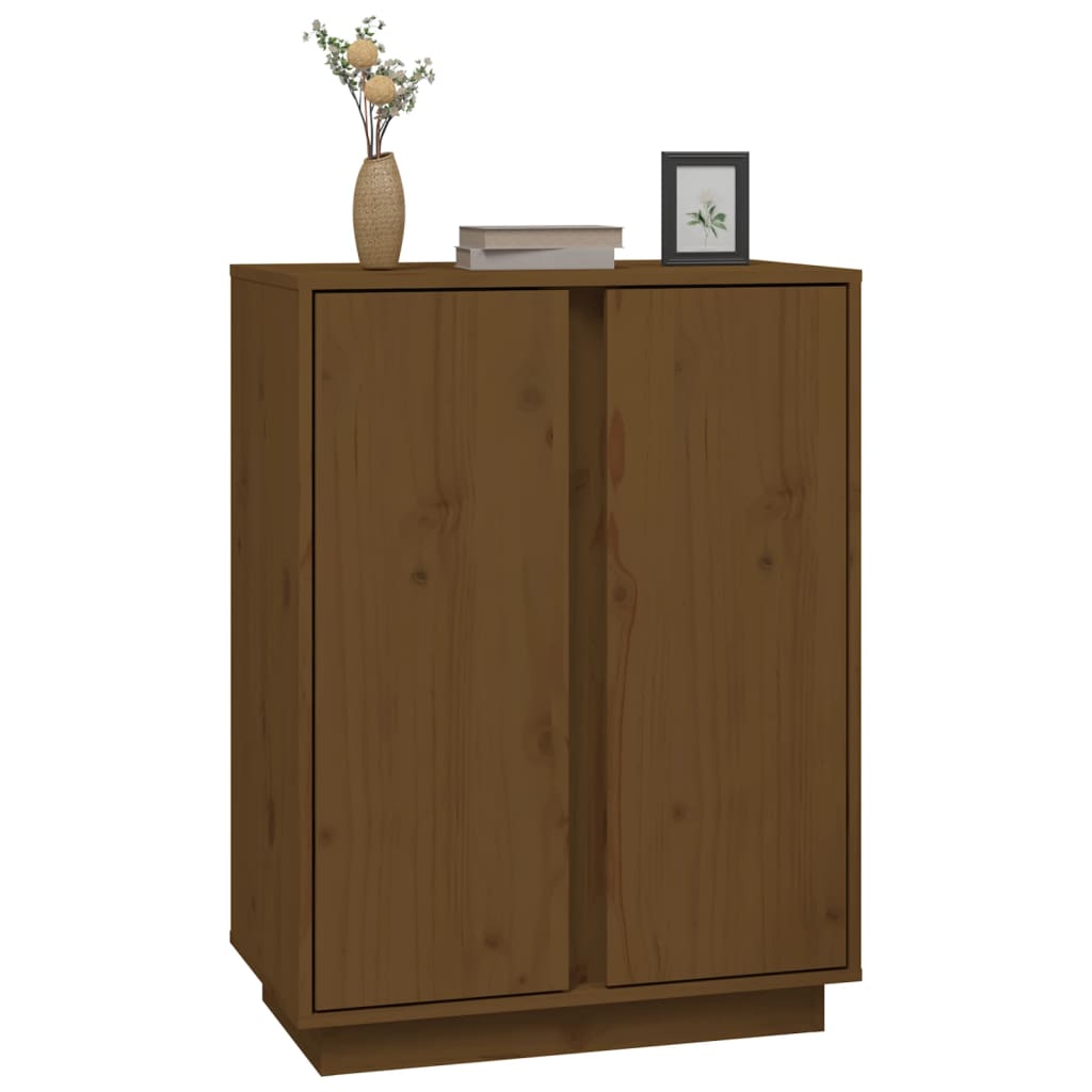 skænk 60x35x80 cm massivt fyrretræ gyldenbrun