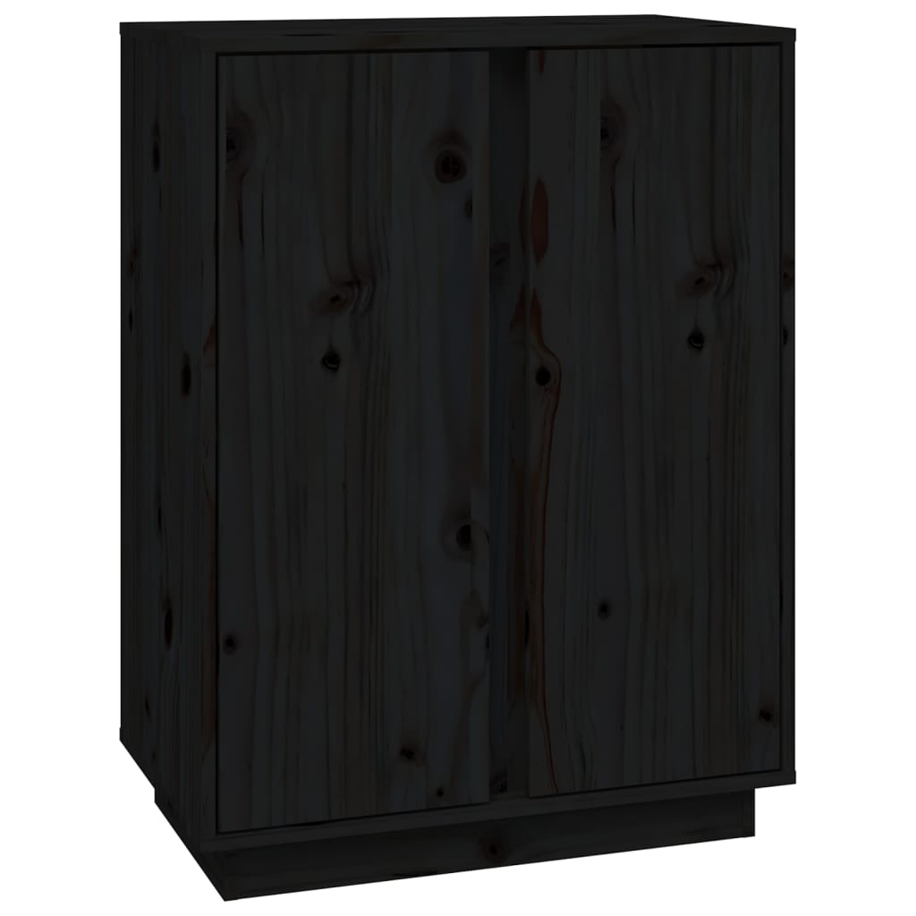 skænk 60x35x80 cm massivt fyrretræ sort