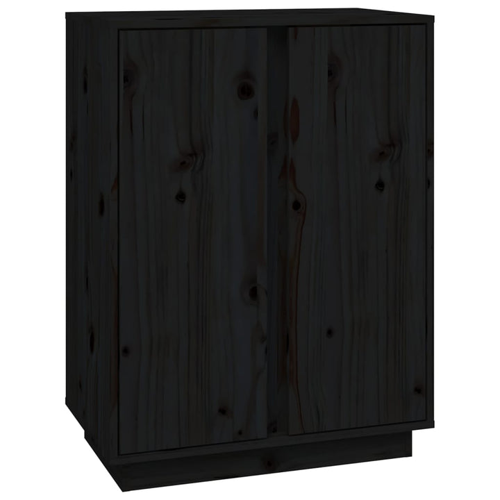 skænk 60x35x80 cm massivt fyrretræ sort