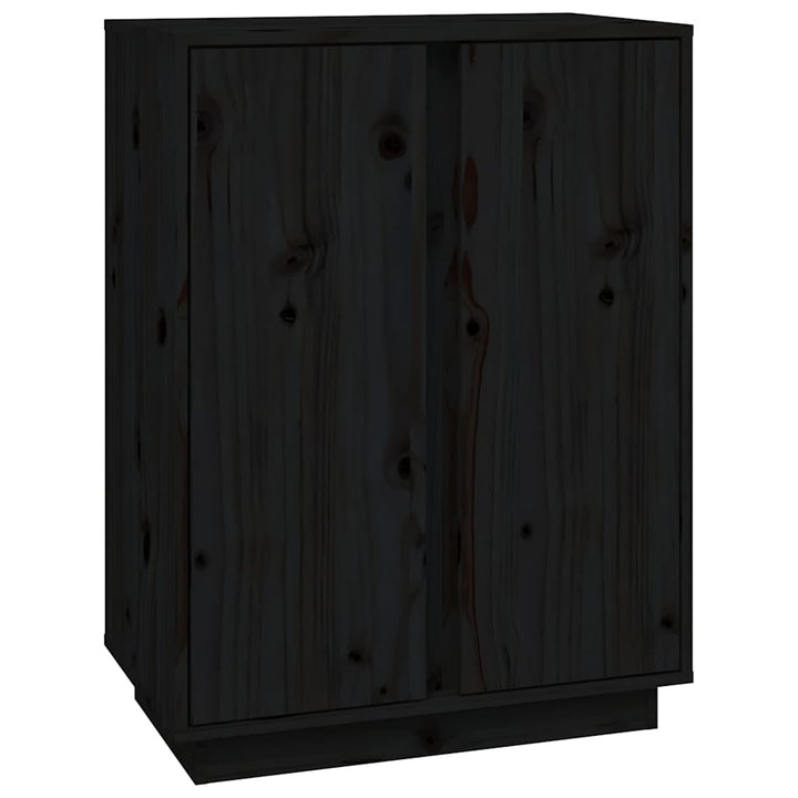 skænk 60x35x80 cm massivt fyrretræ sort
