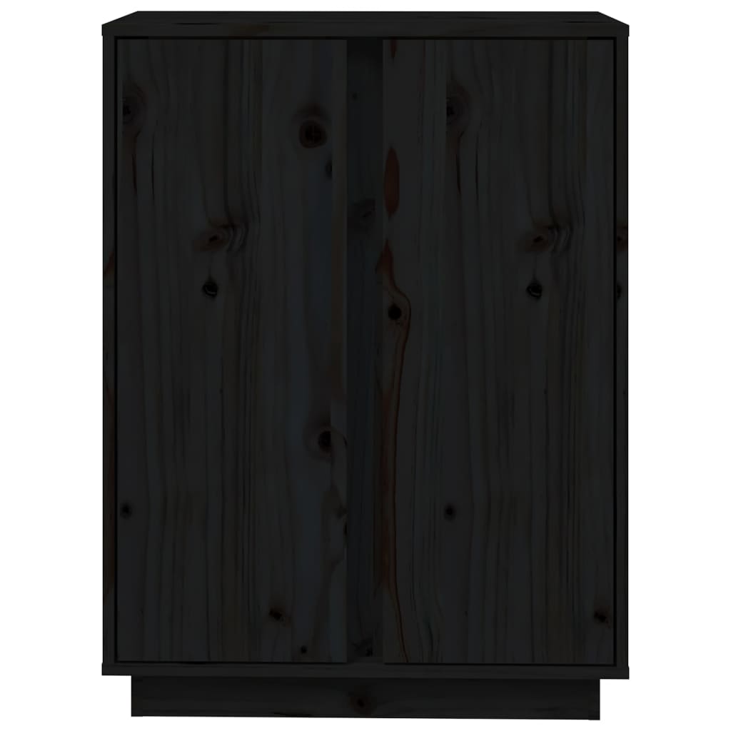 skænk 60x35x80 cm massivt fyrretræ sort