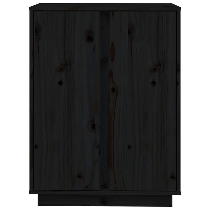 skænk 60x35x80 cm massivt fyrretræ sort