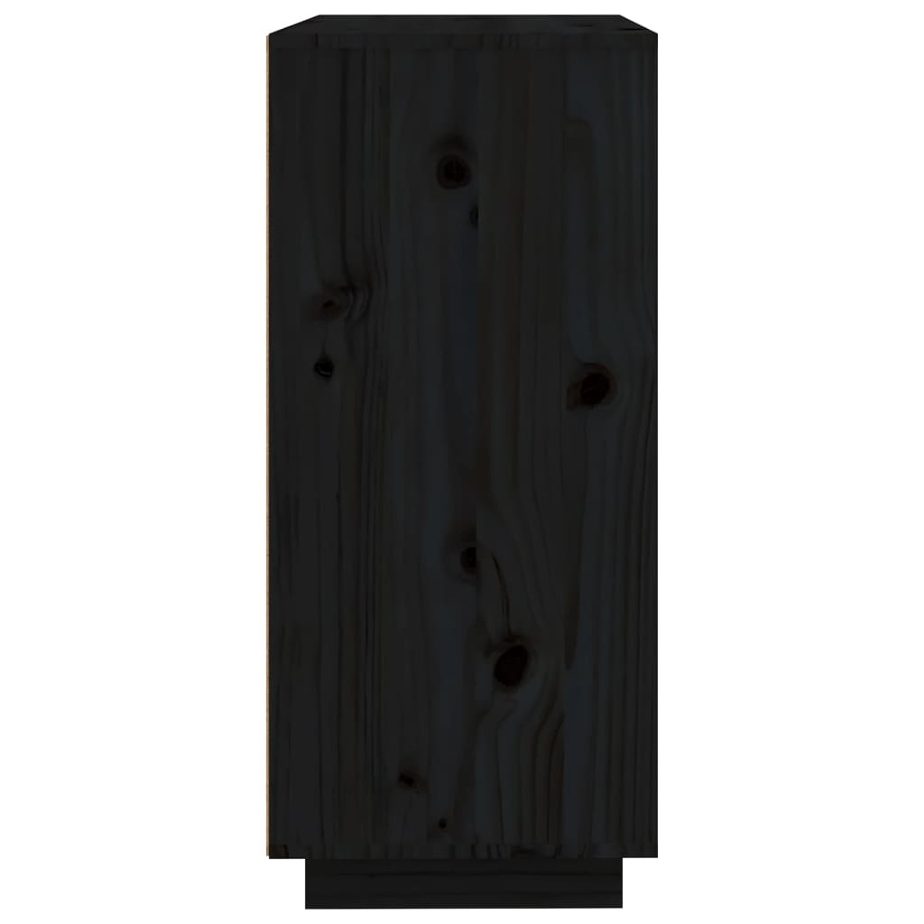 skænk 60x35x80 cm massivt fyrretræ sort