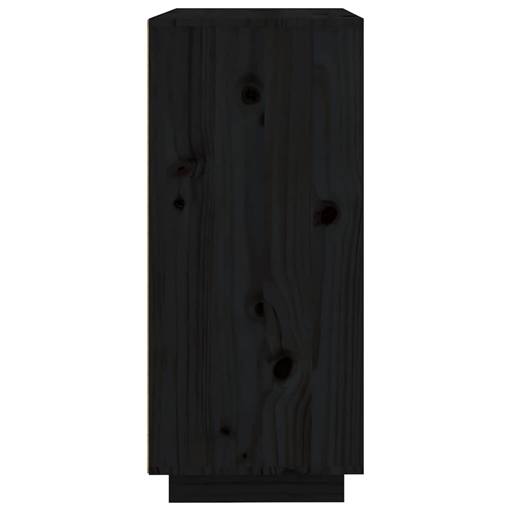 skænk 60x35x80 cm massivt fyrretræ sort