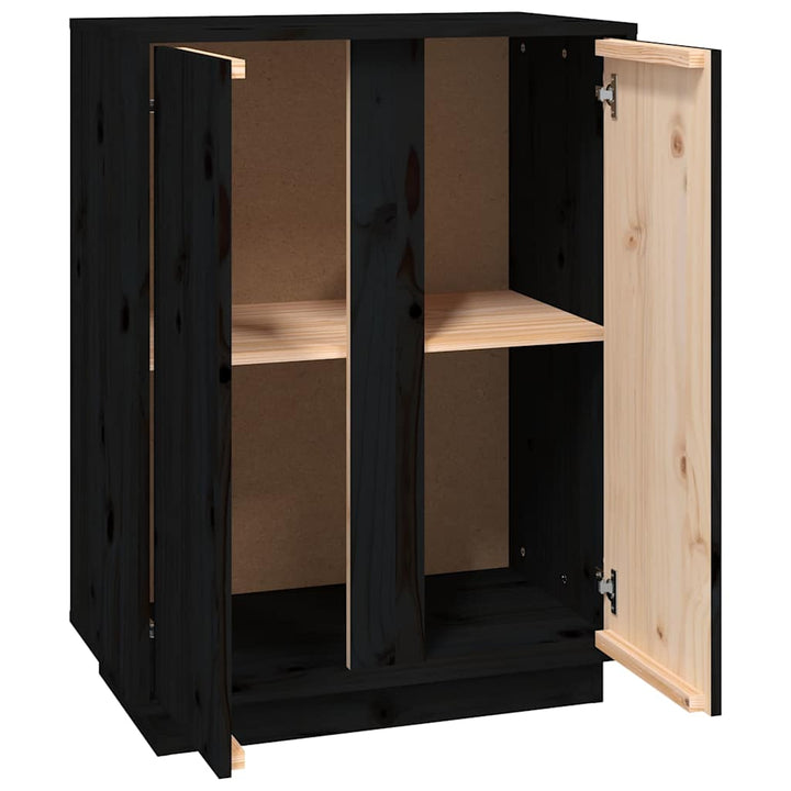 skænk 60x35x80 cm massivt fyrretræ sort