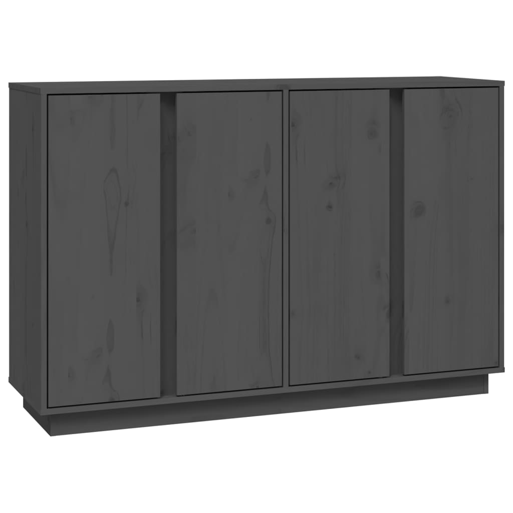 skænk 120x35x80 cm massivt fyrretræ grå