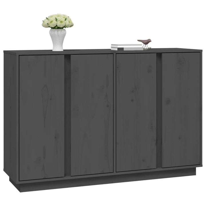 skænk 120x35x80 cm massivt fyrretræ grå