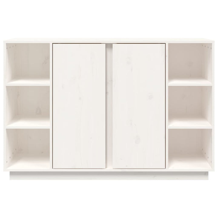 skænk 120x35x80 cm massivt fyrretræ hvid