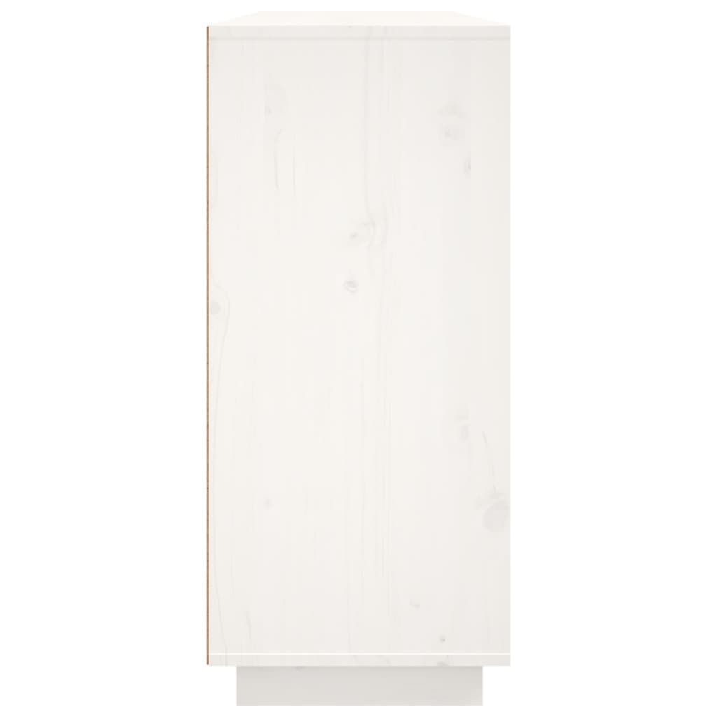 skænk 120x35x80 cm massivt fyrretræ hvid