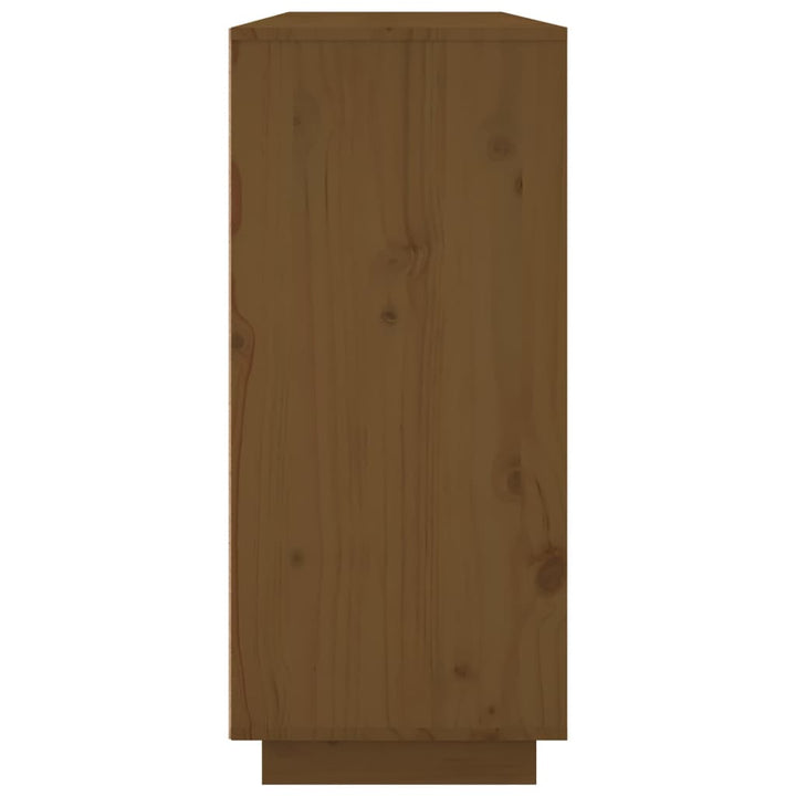 skænk 120x35x80 cm massivt fyrretræ gyldenbrun