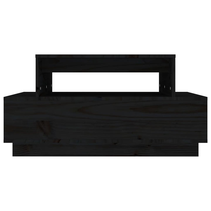 sofabord 80x55x40,5 cm massivt fyrretræ sort