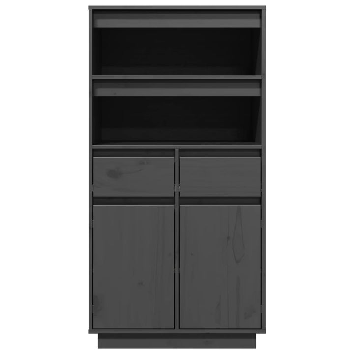 højskab 60x40x116,5 cm massivt fyrretræ grå