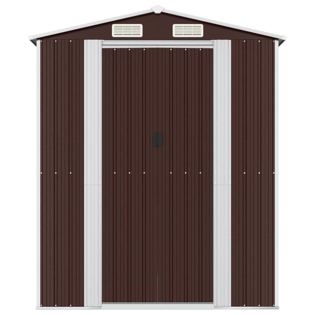 haveskur 192x357x223 cm galvaniseret stål mørkebrun
