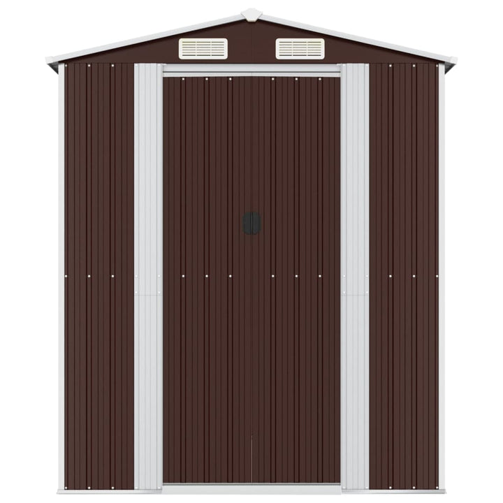 haveskur 192x357x223 cm galvaniseret stål mørkebrun
