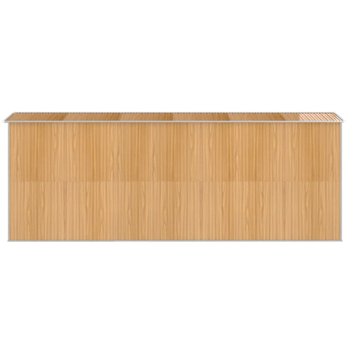 haveskur 192x523x223 cm galvaniseret stål lysebrun