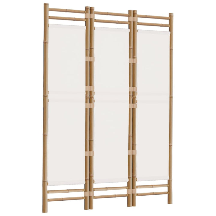 3-panels rumdeler 120 cm foldbar bambus og kanvas