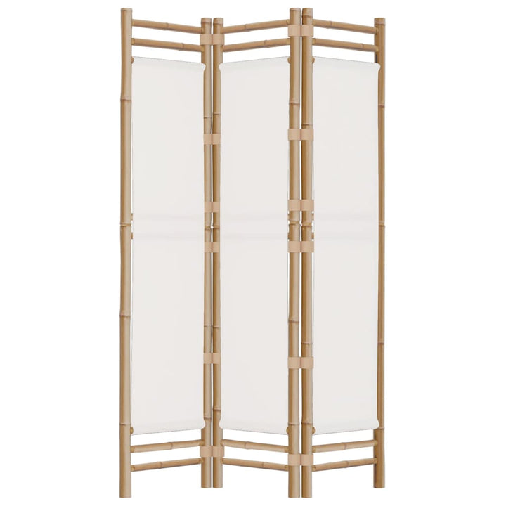 3-panels rumdeler 120 cm foldbar bambus og kanvas