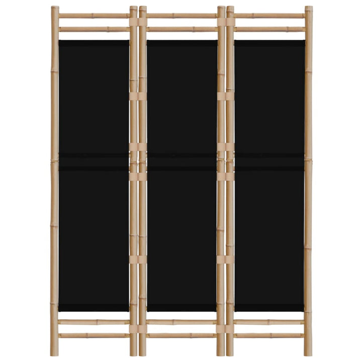 3-panels rumdeler 120 cm foldbar bambus og kanvas