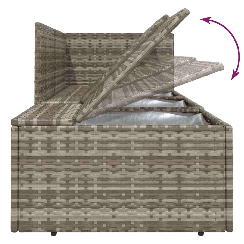 loungesæt til haven 4 dele med hynder polyrattan grå