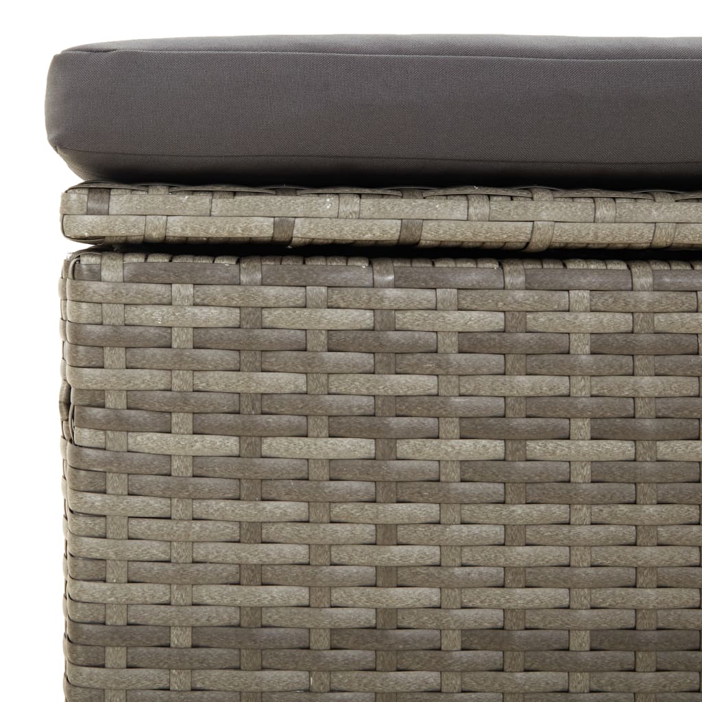 loungesæt til haven 4 dele med hynder polyrattan grå