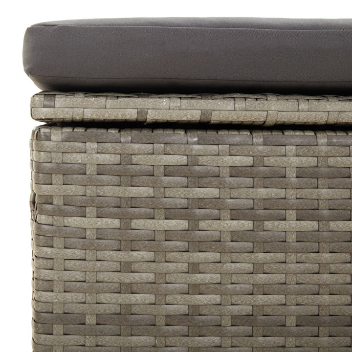 loungesæt til haven 4 dele med hynder polyrattan grå