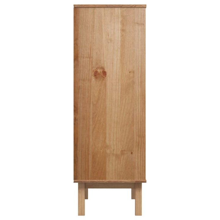 højskab OTTA 85x43x125 cm massivt fyrretræ brun og grå
