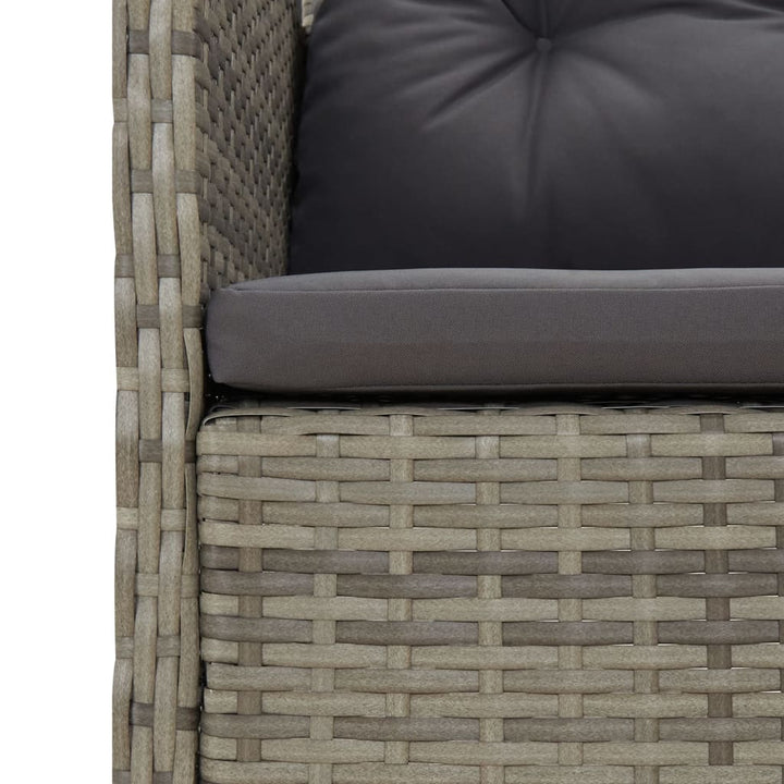 loungesæt til haven 5 dele med hynder polyrattan grå