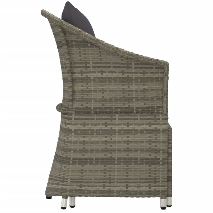 loungesæt til haven 2 dele med hynder polyrattan grå