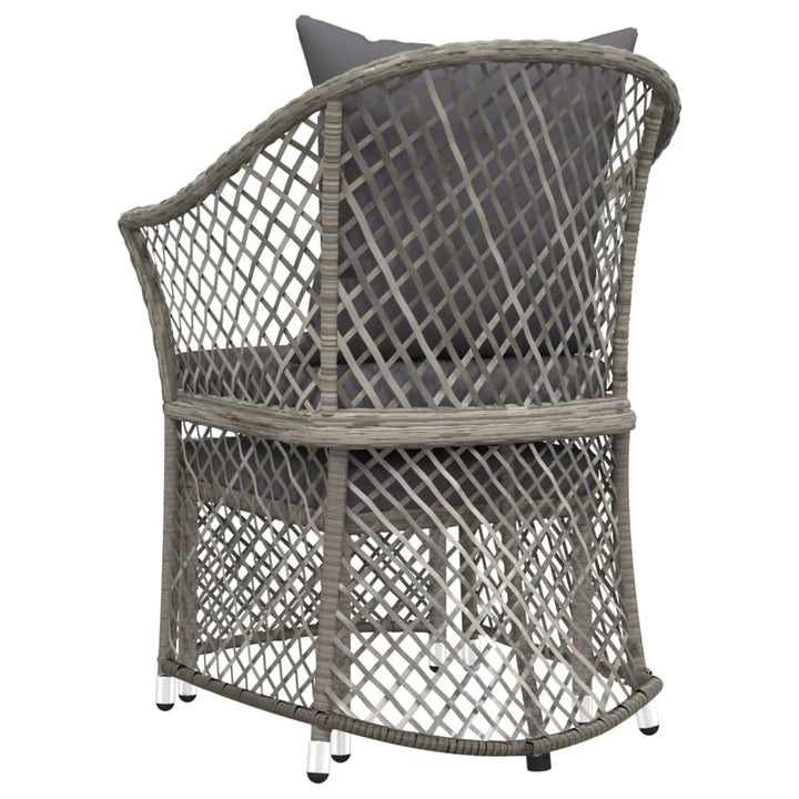 loungesæt til haven 2 dele med hynder polyrattan grå
