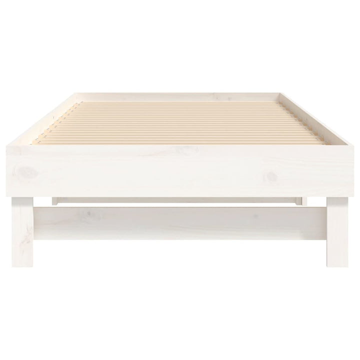 daybed med udtræk 2x(100x200) cm massivt fyrretræ hvid