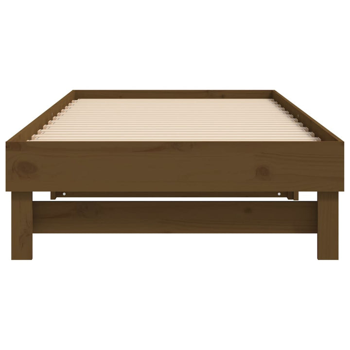 daybed med udtræk 2x(100x200) cm massivt fyrretræ gyldenbrun