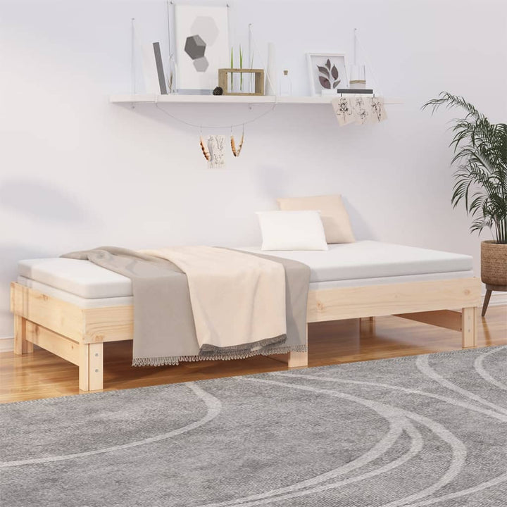 daybed med udtræk 2x(90x200) cm massivt fyrretræ
