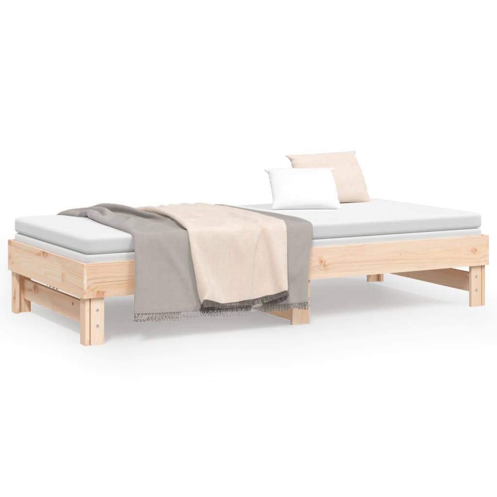 daybed med udtræk 2x(90x200) cm massivt fyrretræ